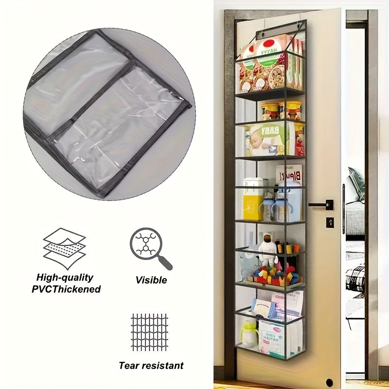 RIKOOI 1pc Multi-Functional Over Door Hanging Organizer for Caps, Shoes & Clothes – Perfect Home Storage Solution with Toy and Snack Pockets. Idea Gift Choice for Halloween or Christmas
