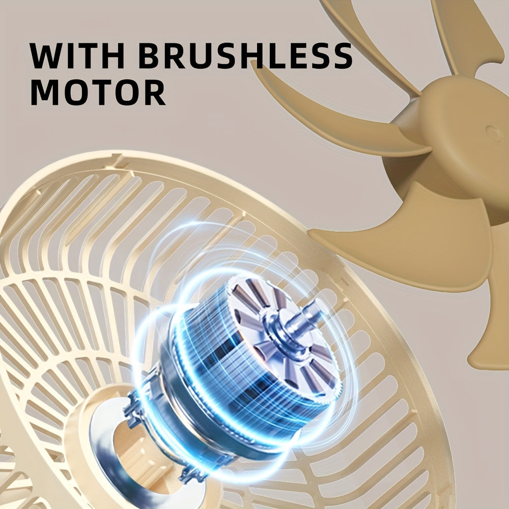 Portable 6-Inch USB Rechargeable Mini Fan with Stand - 1800mAh Battery, Ideal for Desk, Home Office, Dorm & Bedroom Cooling