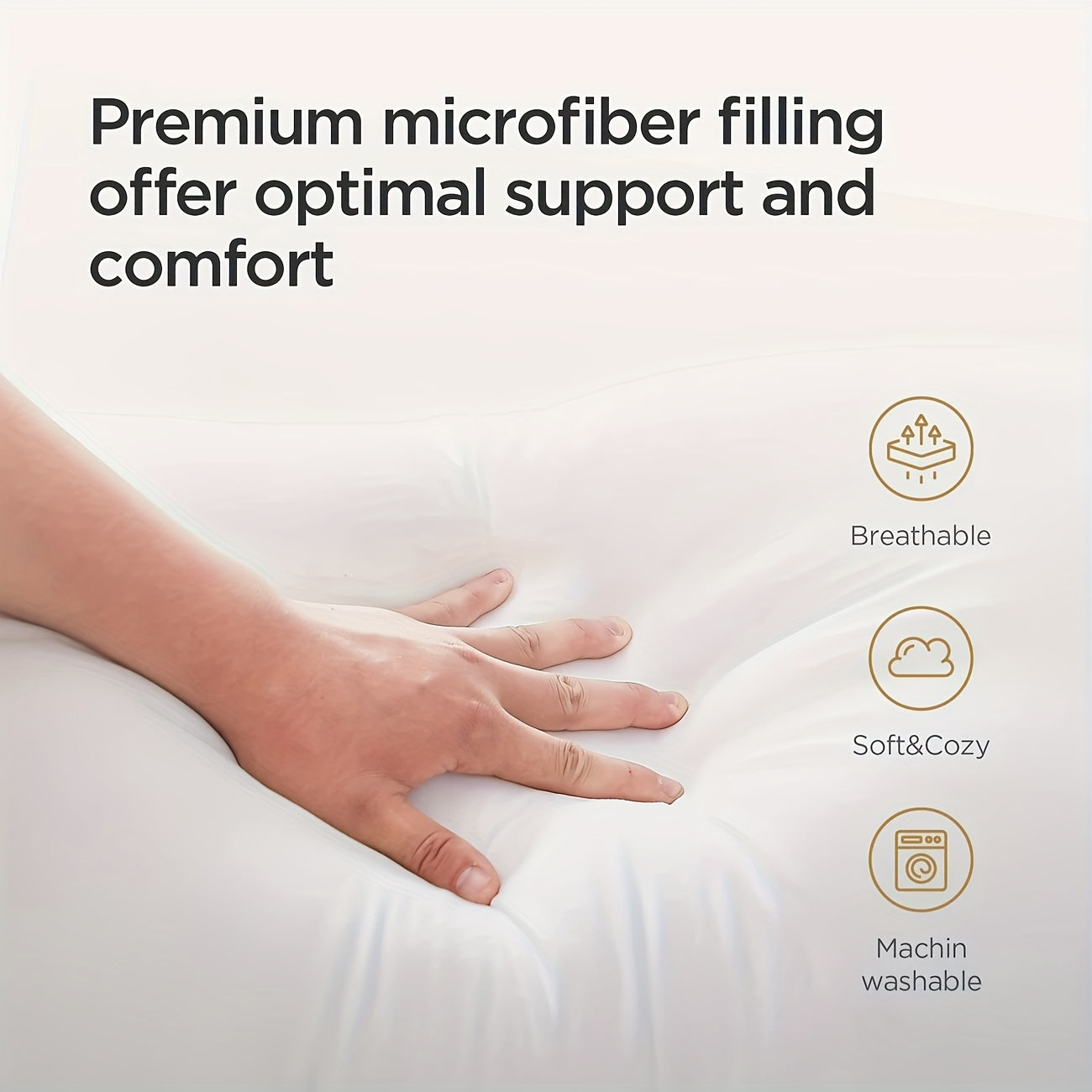 [Luxury Comfort Pillow Sets] 2/4pcs Ultra Soft Luxury Comfort Pillow Sets | Cool & Breathable, Ideal for Side Back And Stomach Sleepers, Promotes Deep Sleep, Standard/Queen/King Size, Machine Washable for Easy Care