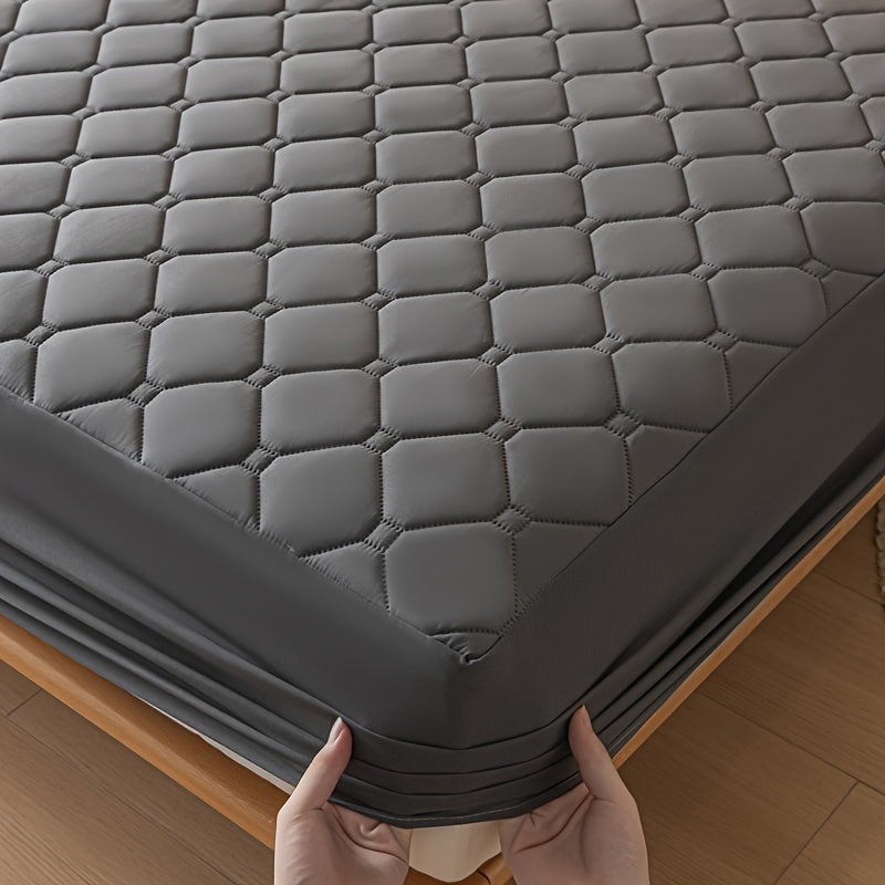[Waterproof Mattress Protector] Waterproof Mattress Protector | 1pc Embossed Design, Quiet Fitted Sheet, Thickened Cover - Single Size 11.8" High, Multi-Size for Twin/Full XL/King Beds - Excludes Pillowcases & Insert