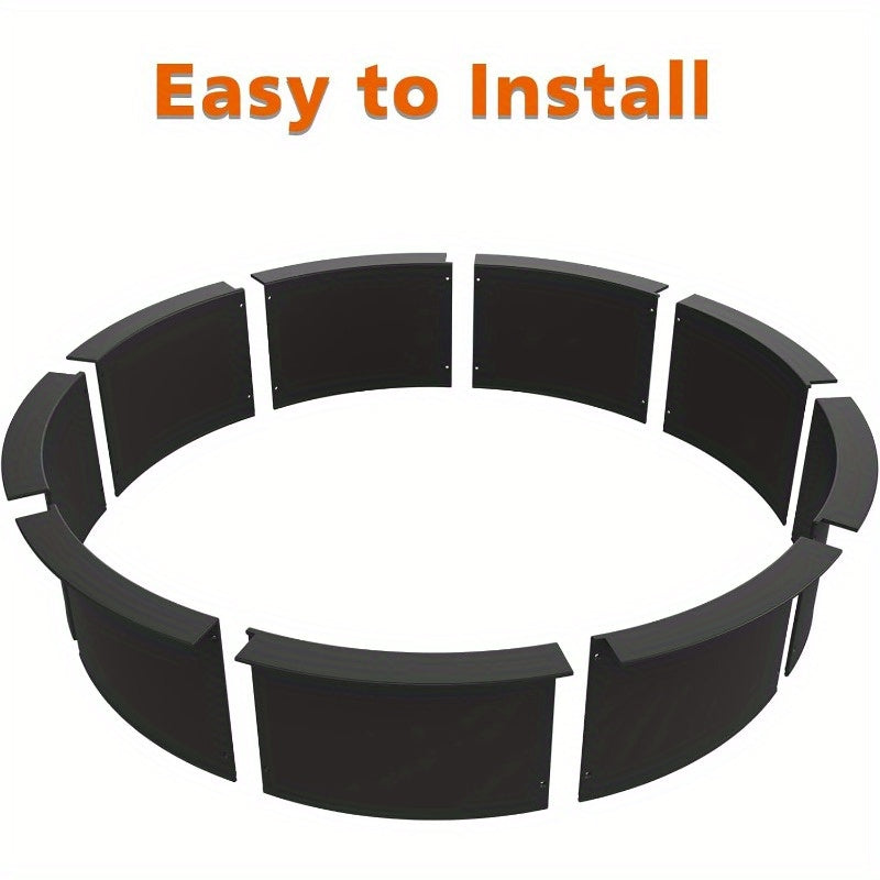 Heavy Duty Metal Fire Pit Ring - 42" Outer/37" Inner DIY Wood Burning Fire Pit for Garden, Yard, Patio, Camping - Rust-Resistant, Easy Installation, Smooth Edges, Perfect for Outdoor Gatherings