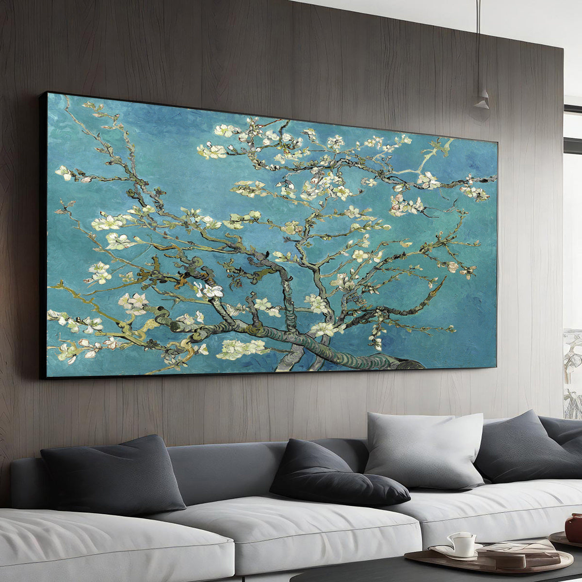 2D Flat Van Gogh Almond Blossom Canvas Poster - Unframed Art Deco Wall Art, Floral Style Painting for Home & Office Decor, Perfect Gift for Living Room, Bedroom, Cafe, or Dorm, Bedroom Wall Art | Unframed Canvas Print | Van G