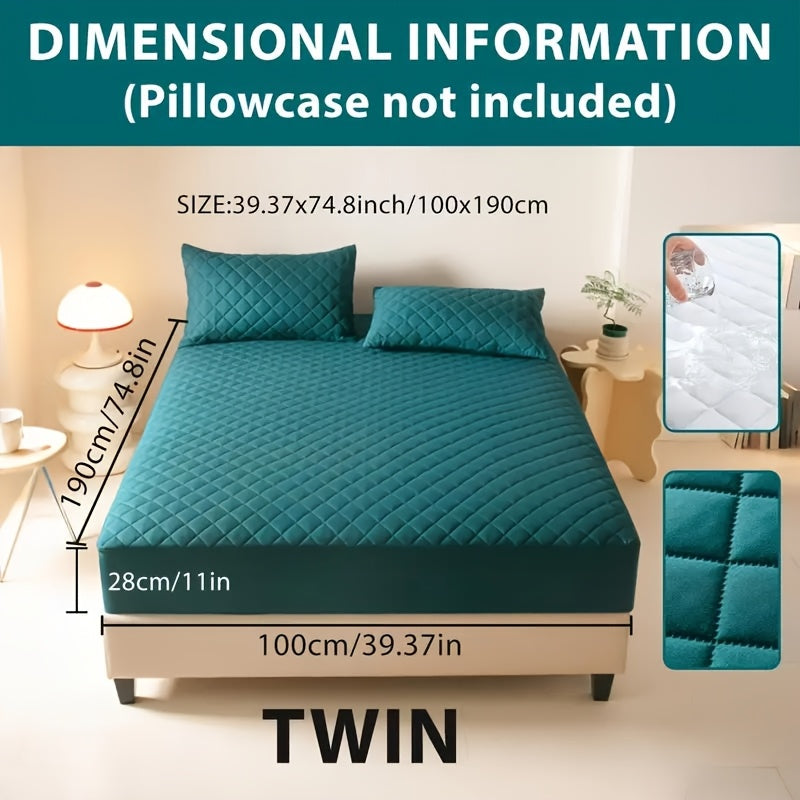 1pc Cooling Waterproof Mattress Protector, Cool And Comfortable, Layered Fitted Sheet, Solid Color Bedding Design, Can Be Used As A Separate Bedspread, 9-15 Inches Deep Pocket, Reusable Nursing Pads, Ideal for Bedroom, Guest