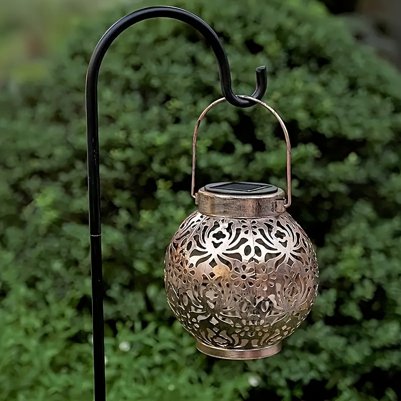 1/2 Pack Solar Metal Peony Lantern - Outdoor Hanging Decorative Light, IP65, Floral Design Complex, Suitable For Garden, Patio, RV, Trees - Perfect Gift For Autumn, Halloween, Christmas, Party, Birthday, Festive Lighting |