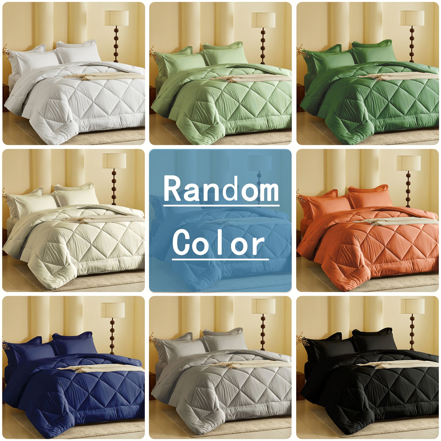 5pcs or 7pcs Geometric Quilted Rectangular Comforter Sets Queen - Soft & Comfortable All-Season Bedding Set with Wrapped Mattress, High-End Hotel Dorm Decor, Includes Comforter Pillowcase, Flat Sheet, Fitted Sheet, Microfiber