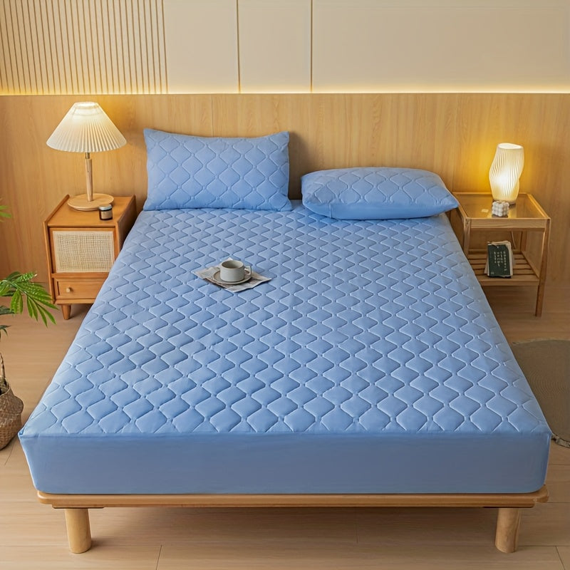 [Waterproof Mattress Protector] Waterproof Mattress Protector | 1pc Embossed Design, Quiet Fitted Sheet, Thickened Cover - Single Size 11.8" High, Multi-Size for Twin/Full XL/King Beds - Excludes Pillowcases & Insert