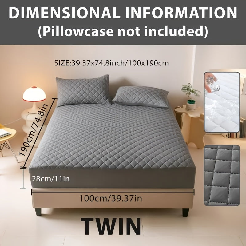 1pc Cooling Waterproof Mattress Protector, Cool And Comfortable, Layered Fitted Sheet, Solid Color Bedding Design, Can Be Used As A Separate Bedspread, 9-15 Inches Deep Pocket, Reusable Nursing Pads, Ideal for Bedroom, Guest