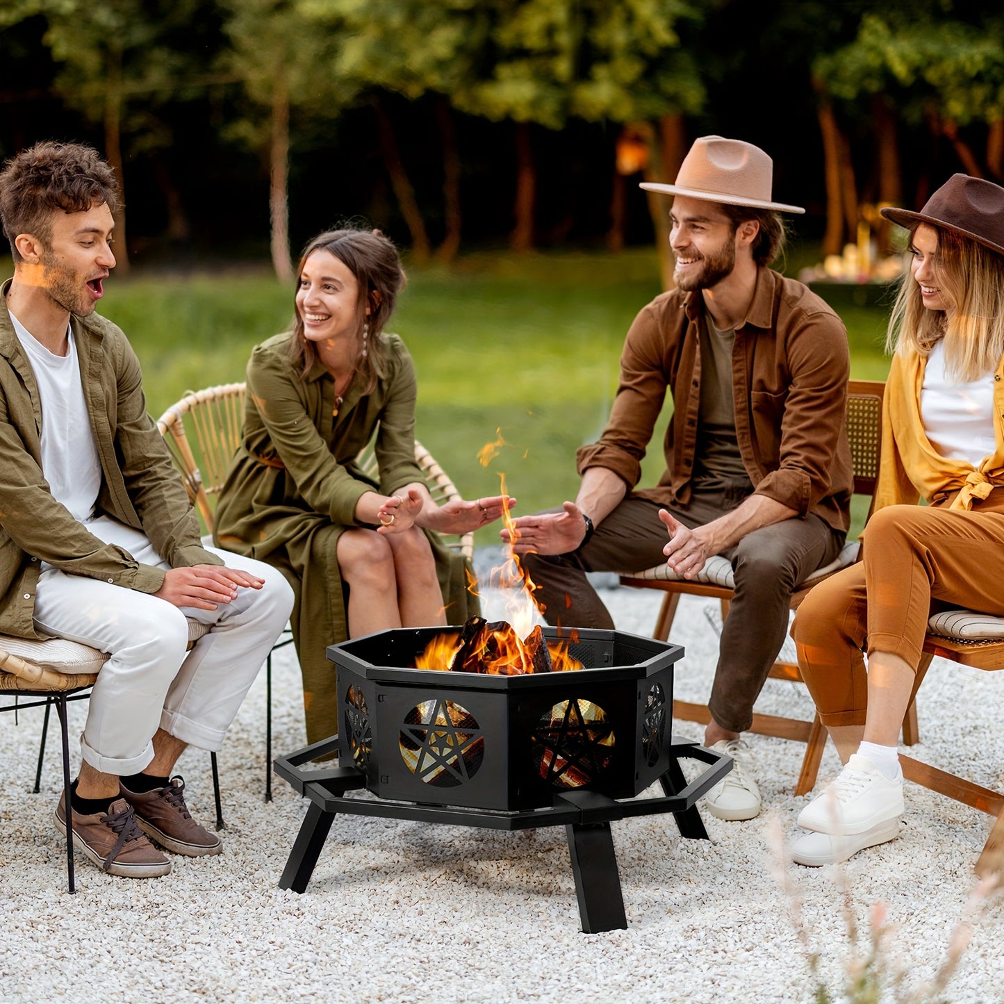 22"/ 30"/32"/35"/43" Versatile Outdoor Fire Pits For Gardens And Backyards Perfect For Cozy Gatherings