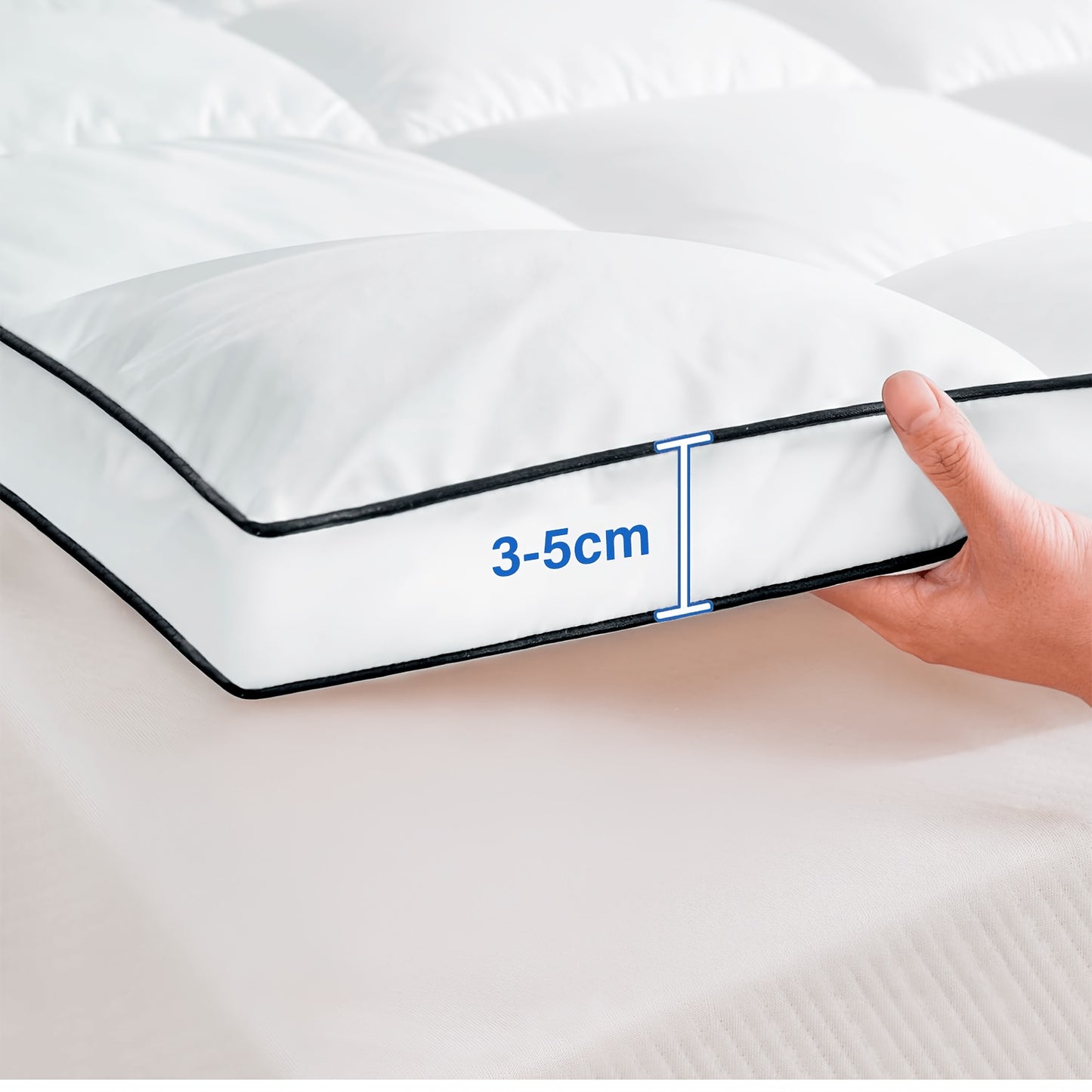 Extra Thick Mattress Pad Cover for Back Pain, Mattress Topper Cooling Mattress Protector with 8-21 Inch Deep Pocket with 1500GSM, Cool Gel Mattress Topper, Pillowtop Mattress Topper Protector Cover, Extra Thick Foldable Mattr