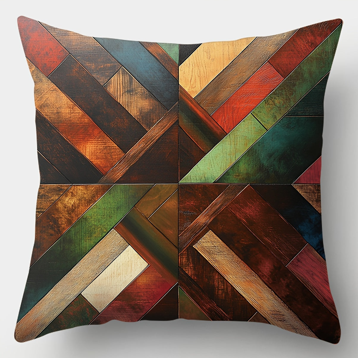 4pcs Modern Geometric Sofa Cushion Cover, 17.7*17.7 Inches, Printed on One Side, Printed Zipper Closure, Machine Washable, Multifunctional Upholstery, Ideal for Living Room, Bedroom, Patio Decoration