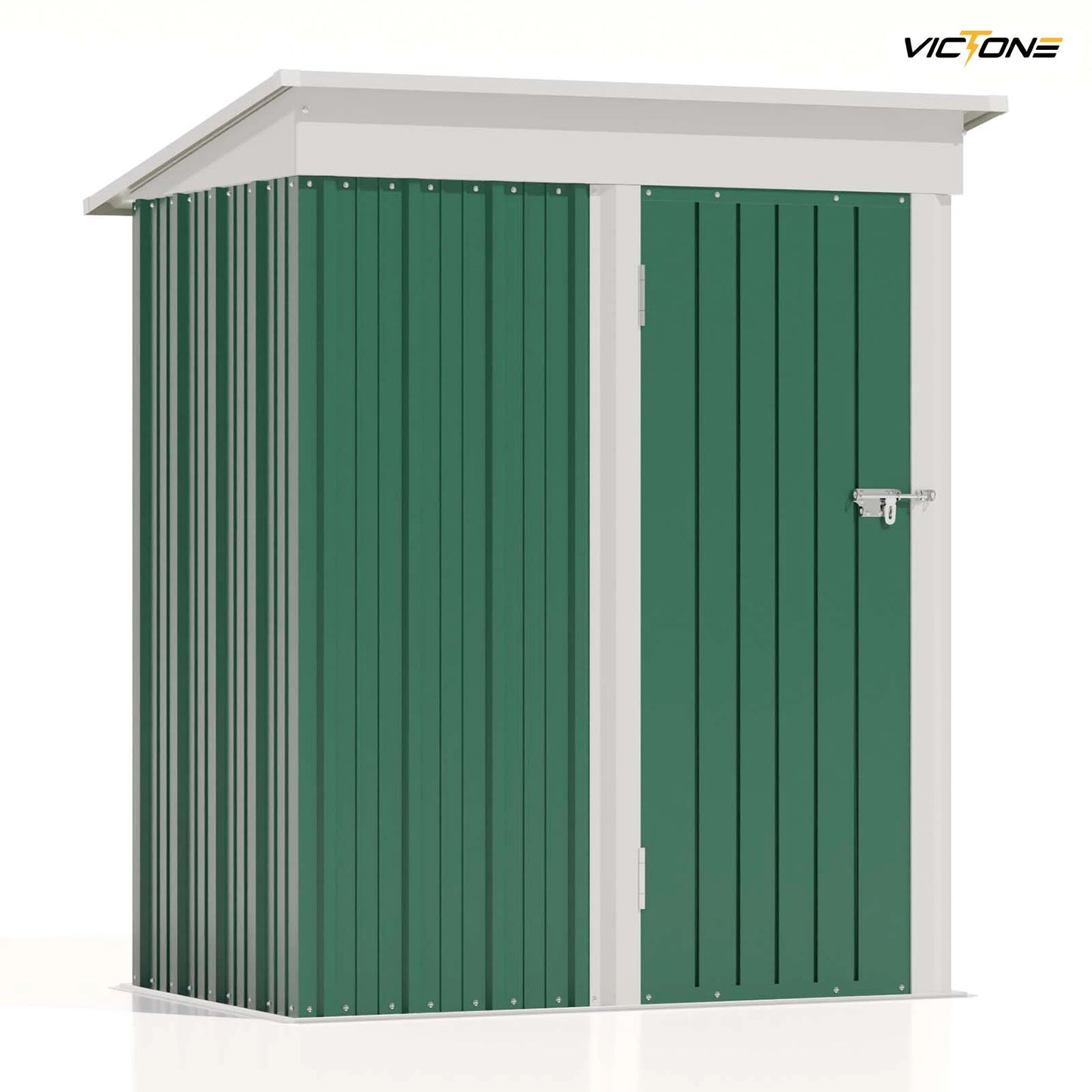 Victone 5x3 FT Outdoor Storage Shed, Tool Shed with Sloping Roof and Lockable Door, Metal Shed for Backyard Garden Patio Lawn
