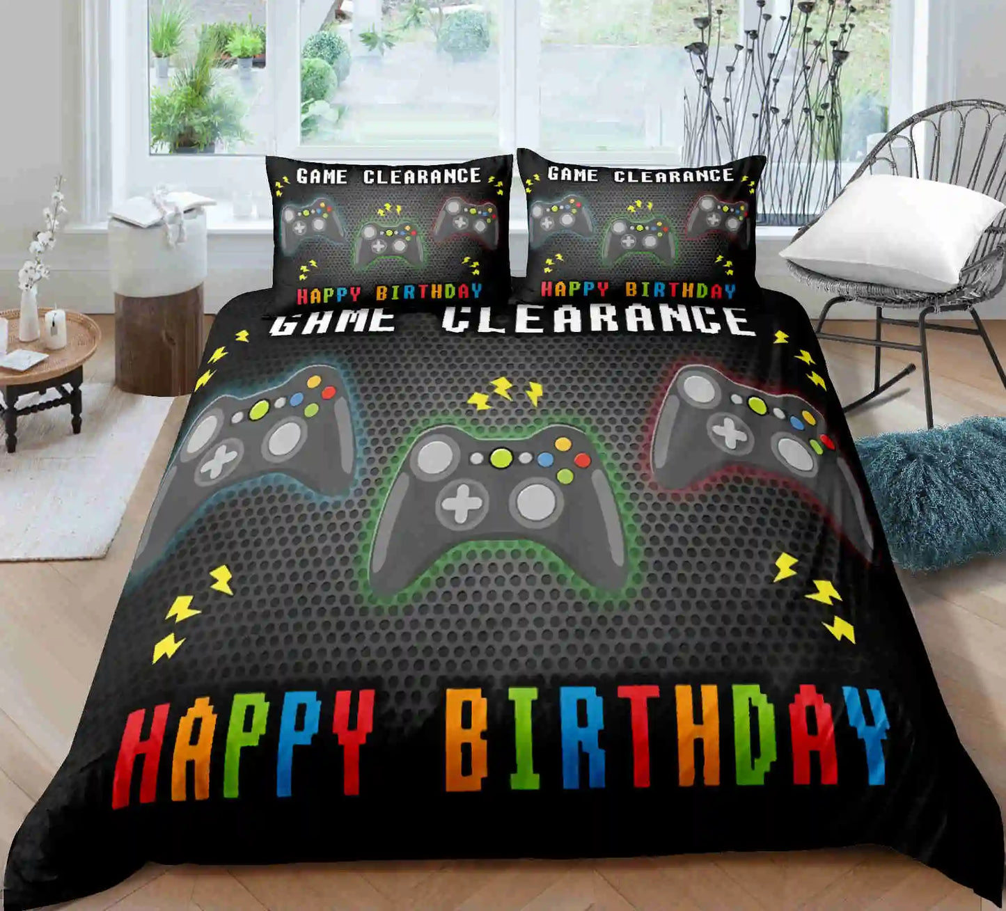 Gamer Bedding Set For Bedroom Soft Modern Gamepad Bedspreads Comefortable Kids Duvet Cover Video Game Quilt Cover And Pillowcase