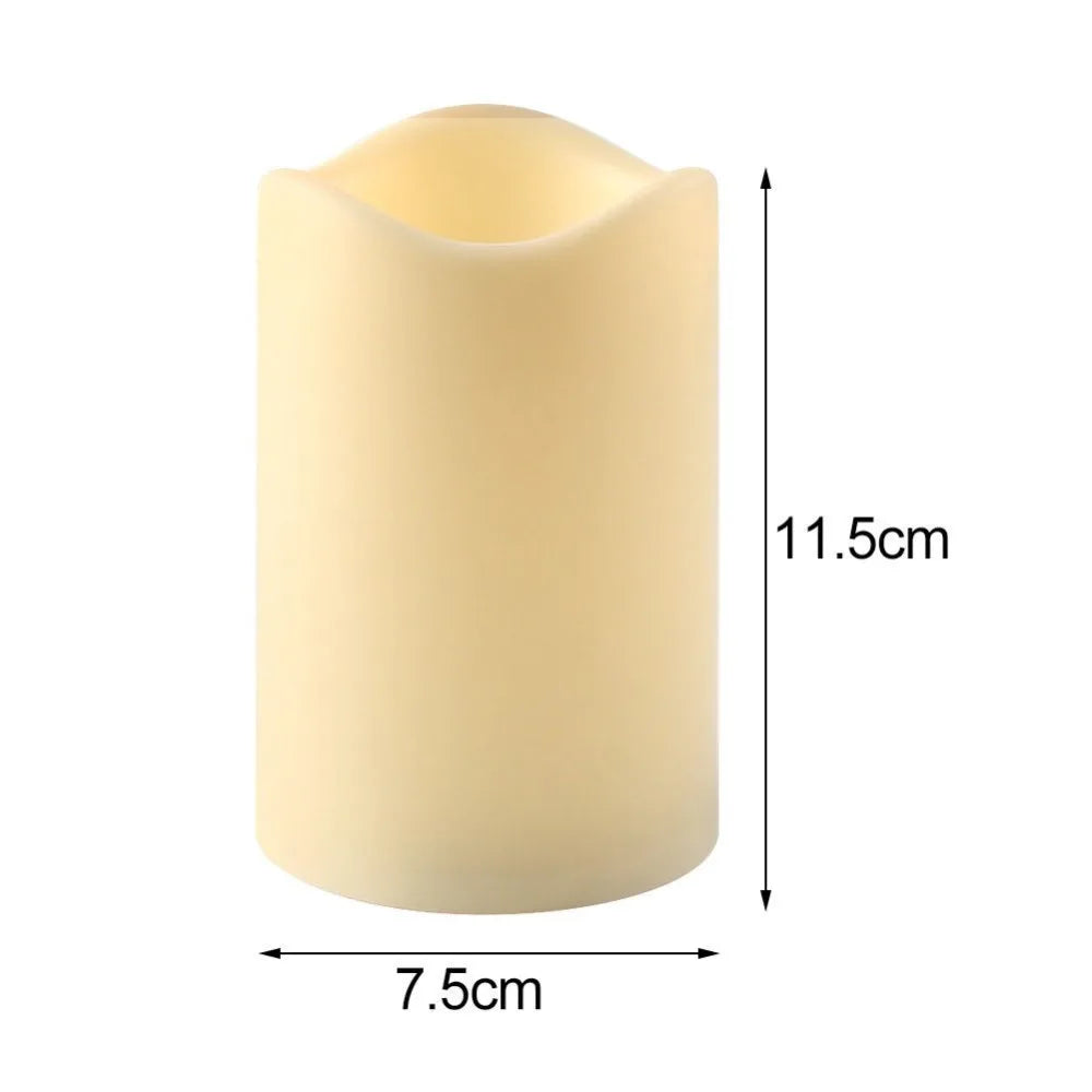 2PCS Flickering Flameless Resin Pillar LED Candle Lights with 6 Hour Timer Outdoor LED Candles Valentine's Day Party Decoration