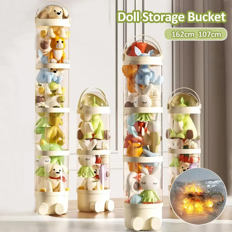 Doll Storage Box 162cm 107cm Toys Organization Plush Toy Storage Tube Transparent Storage Barrel Children's toy Organizer