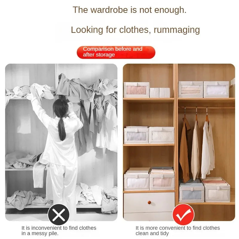 Visible Wardrobe Storage Organizers Cabinet Drawer Clothes Storage Box for T-Shirts Jeans Underwear Pants Organizer Box