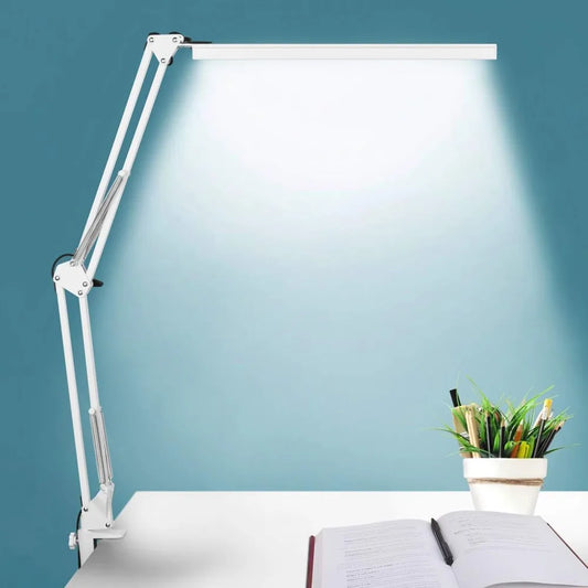 LED Desk Lamp Swing Arm Desk Light with Clamp 3 Lighting 10 Brightness Table Lamp Eye-Caring Reading Desk Lamps for Home Office