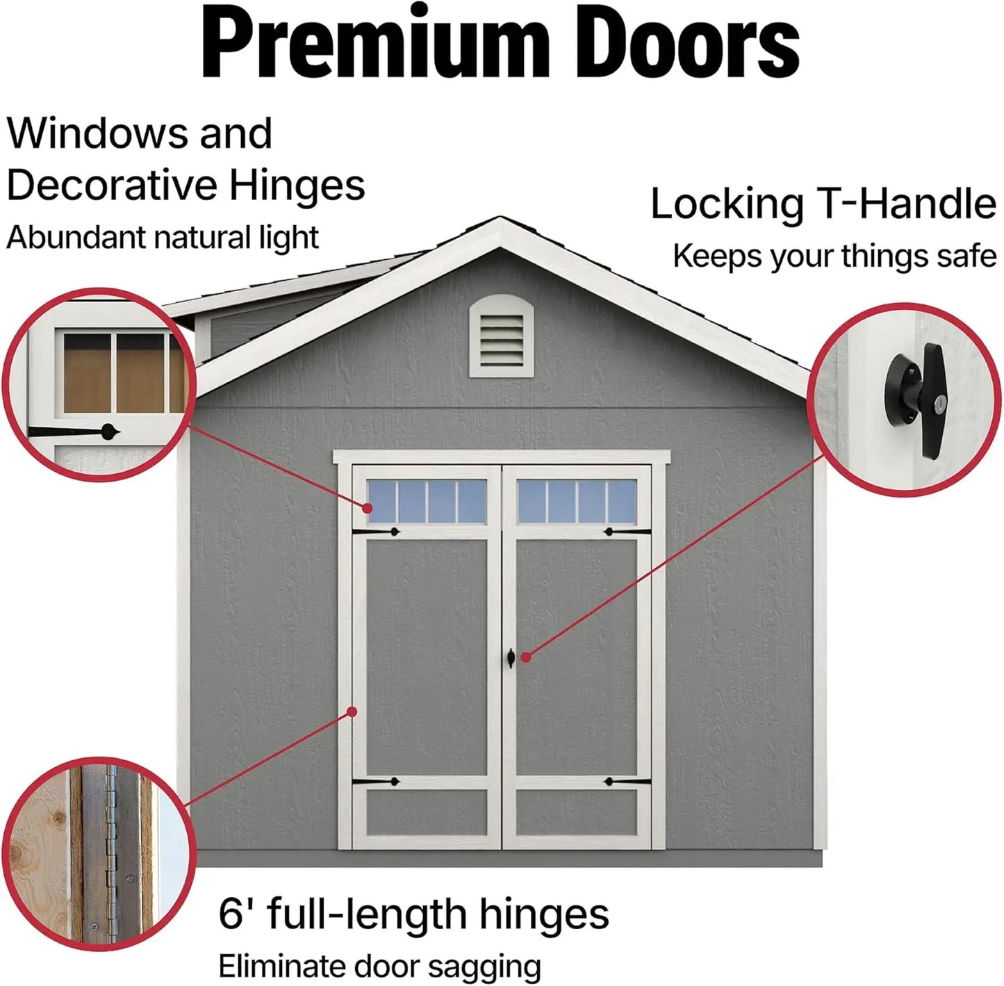 12x10 FT Do-it-Yourself Wooden Outdoor Storage Sheds with Floor Waterproof Wood Tools Storage Shed with Dormer, Windows