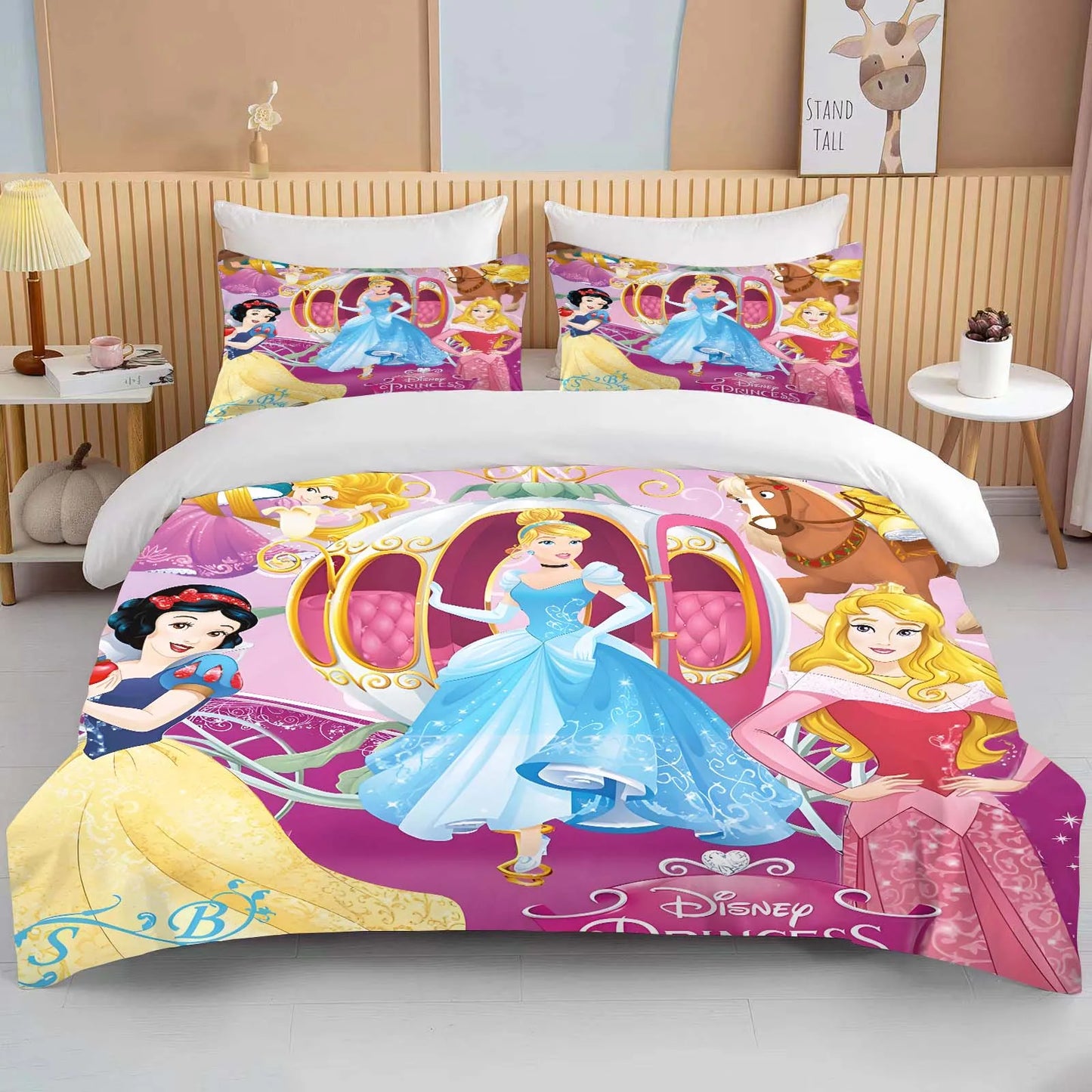 10 Sizes Disney Princess Printed Bedding Set Cartoon Anime Microfiber Bed Set Pillowcase Adult Bed Cover Bedroom Bed Set Duvet