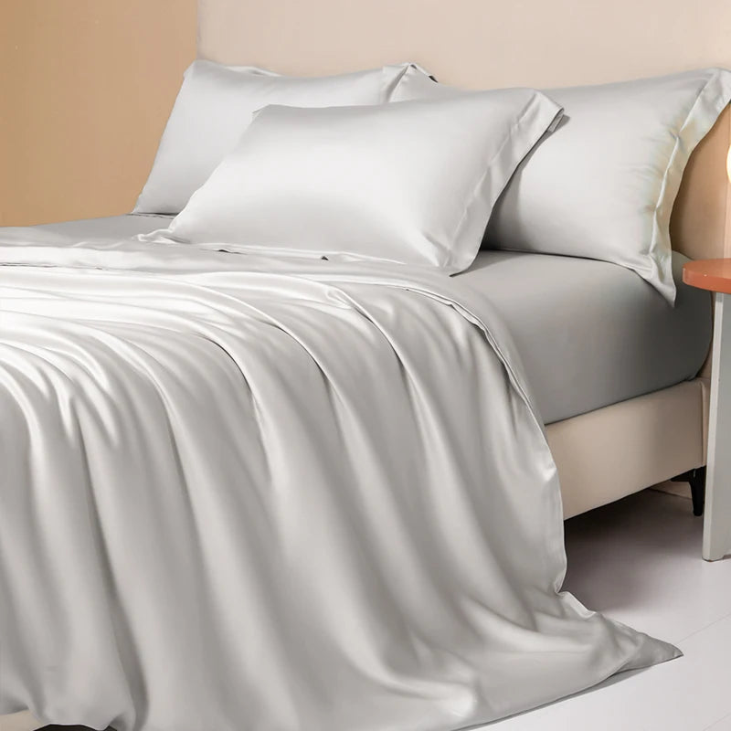 100% Egyptian Cotton 4/6 Piece Bed Sheet Set Luxury Bedding Set Elastic Fitted Sheet Flat Sheets Pillowcase Silky Comfortable