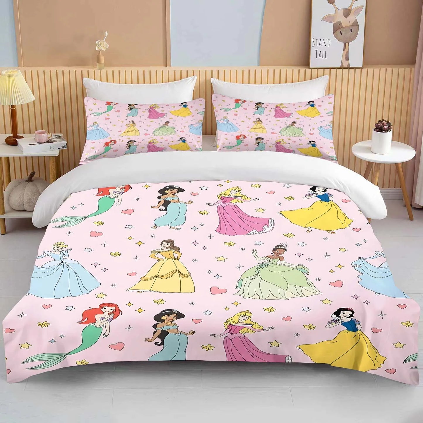10 Sizes Disney Princess Printed Bedding Set Cartoon Anime Microfiber Bed Set Pillowcase Adult Bed Cover Bedroom Bed Set Duvet