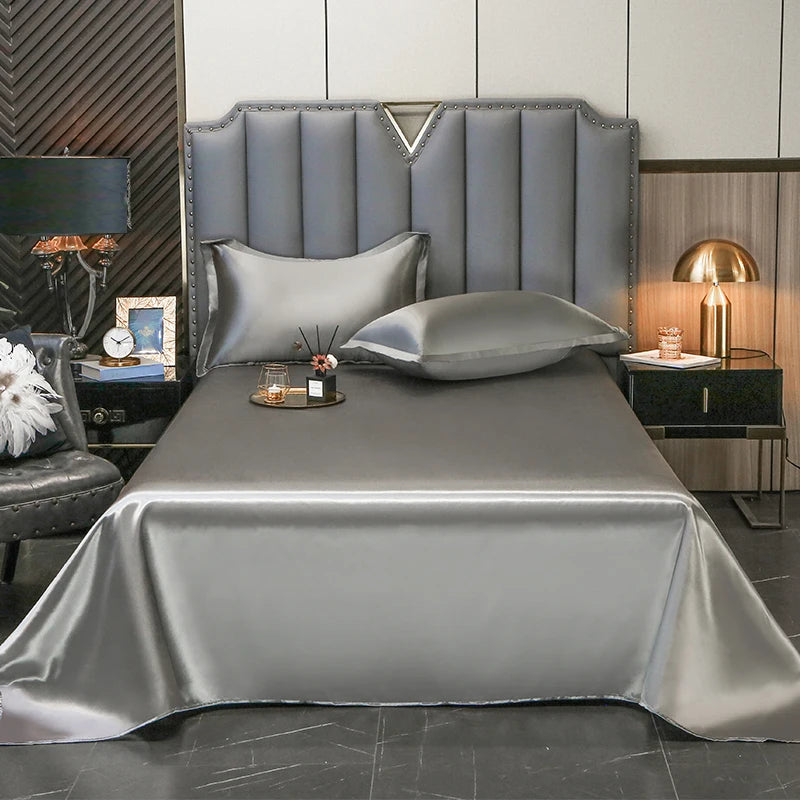 High End Satin Sheets, Soft And Comfortable Solid Color Sheets, Luxurious Single And Twin Bed Sheets
