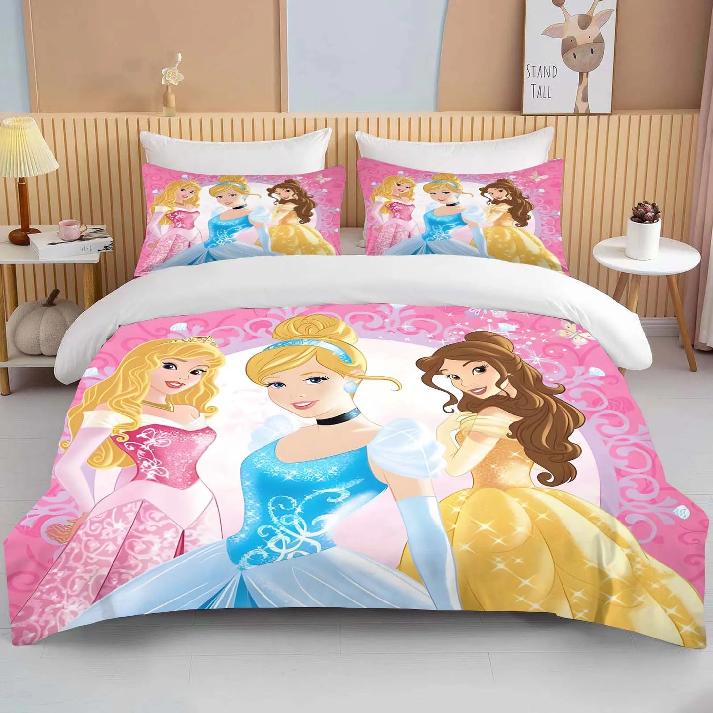 10 Sizes Disney Princess Printed Bedding Set Cartoon Anime Microfiber Bed Set Pillowcase Adult Bed Cover Bedroom Bed Set Duvet
