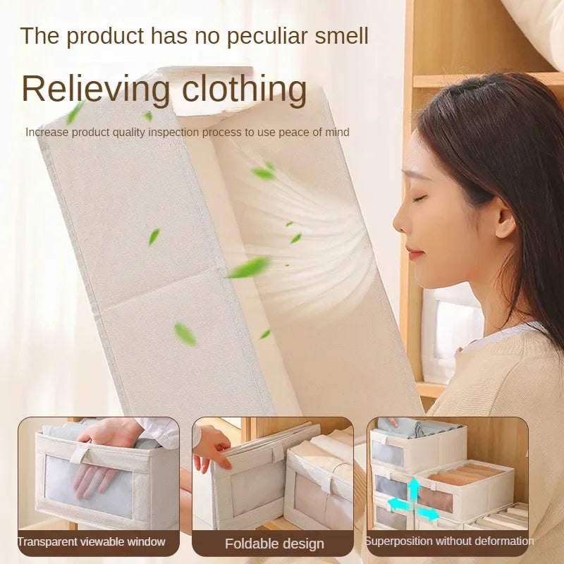 Visible Wardrobe Storage Organizers Cabinet Drawer Clothes Storage Box for T-Shirts Jeans Underwear Pants Organizer Box