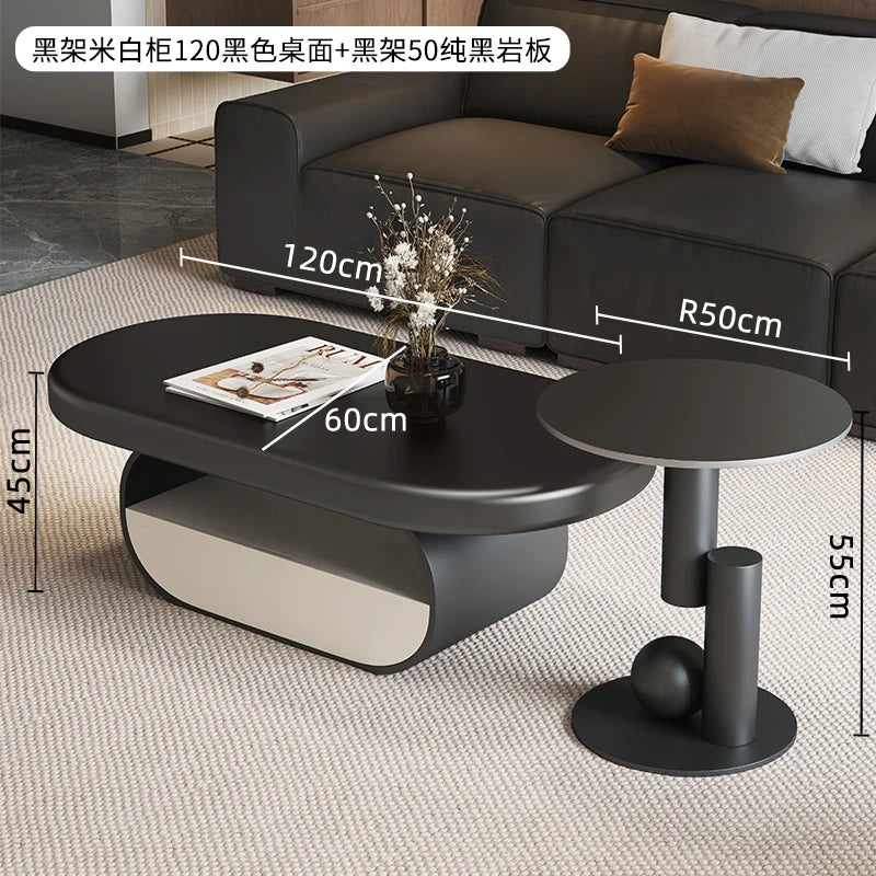 Living Room Decoration Coffee Table Nordic Modern Designer Aesthetic Standing Side Table Unique Couchtisch Postmodern Furniture