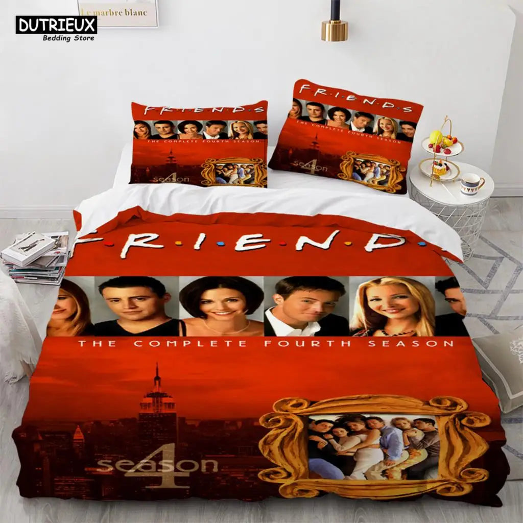 New Friends Sets Duvet Cover With Pillowcase Twin Full Queen King Double Single Size Duvet Cover Women Adults Teens Bedding Set