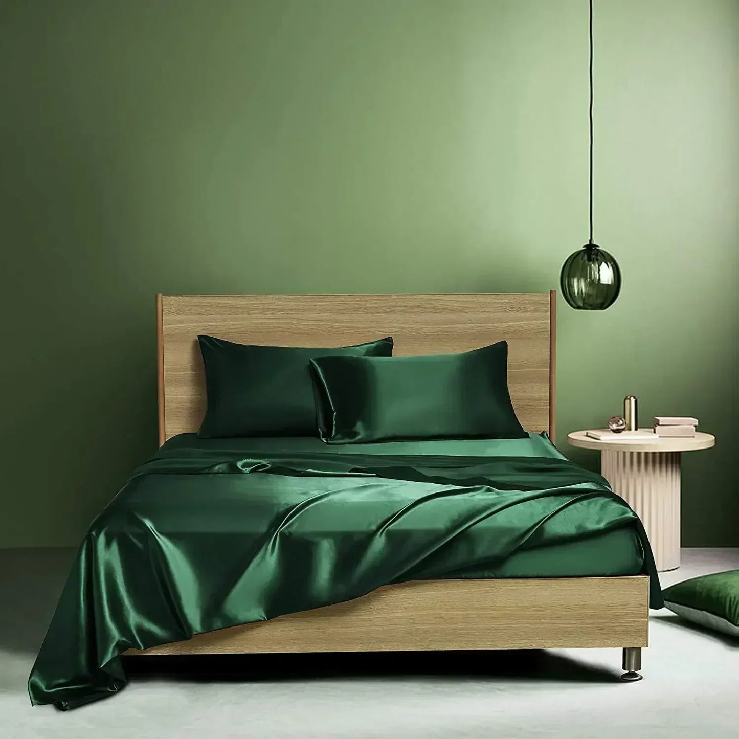 High End Satin Fabric Queen Size Bed Sheet Set Luxury Grade A Bed Linen Set Solid Silky King Size Bed Cover Set Bedsheet Sets