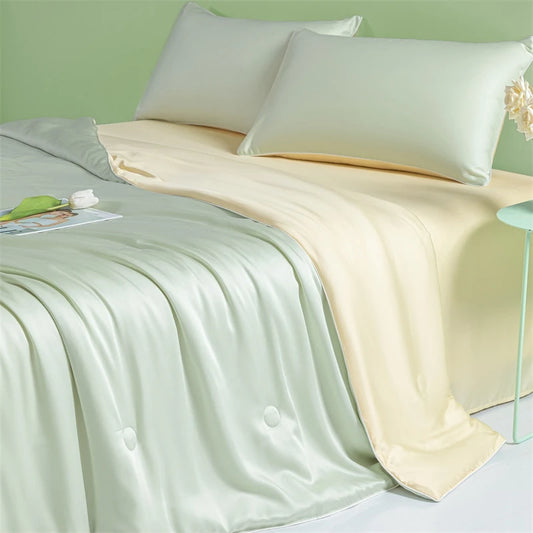 2024 Summer Cool Quilt Water Washed Ice Silk Double Sides Cooling, Cold Air Conditioning Thin Blanket, Luxury Bedding Comforter