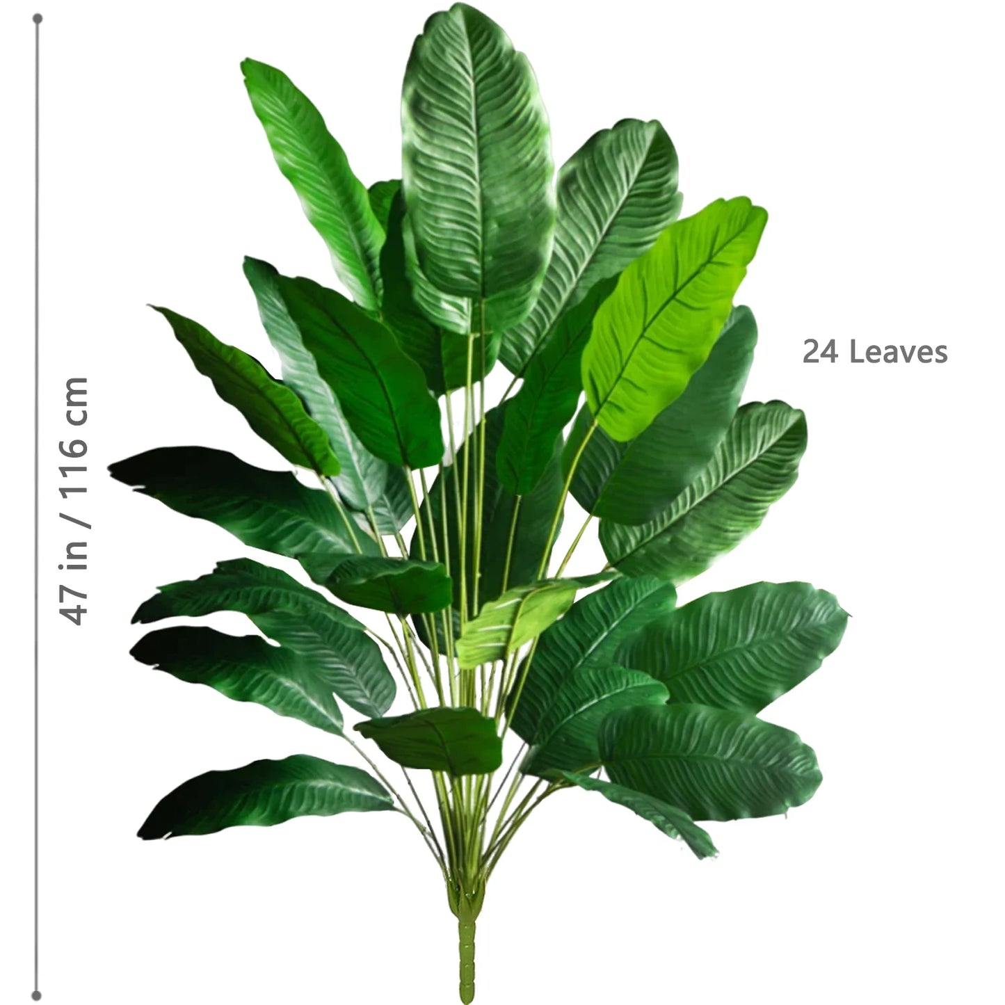 66-125cm 24 Leaf Large Tropical Palm Tree Fake Banana Plant Leaves Real Touch Strelitzia Reginae Plastic Plant for Home Garden