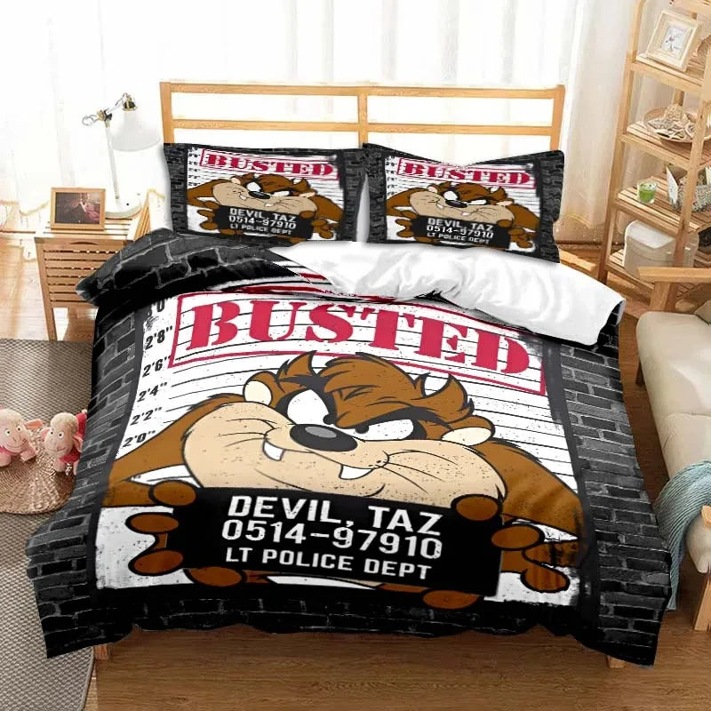 3D Print Cartoon Tasmanian Devil Fashion Bedding Set Double Twin King Duvet Cover Comforter Pillowcase Boys Girls Adults Bedroom