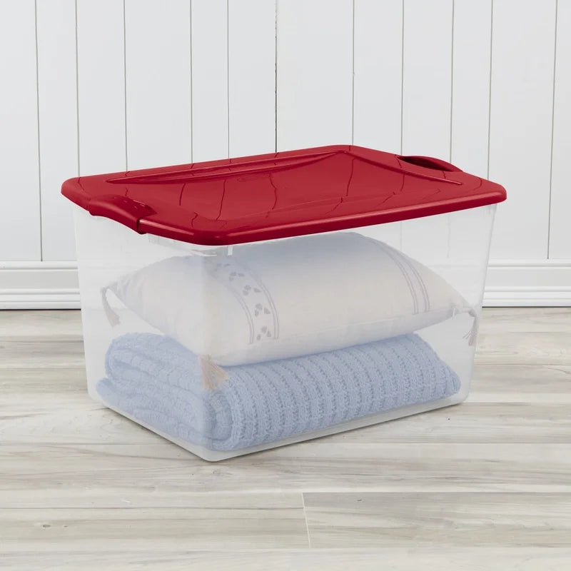 Large Storage Bin 66 Quart Clear Plastic Container with Latch Lid Stackable Storage Box Organizing Clothing Equipment Home