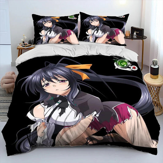 Sexy Girl High School DxD Anime Bedding Set Duvet Cover Bed Set Quilt Cover Pillowcase Comforter king Queen Size Boys Adult