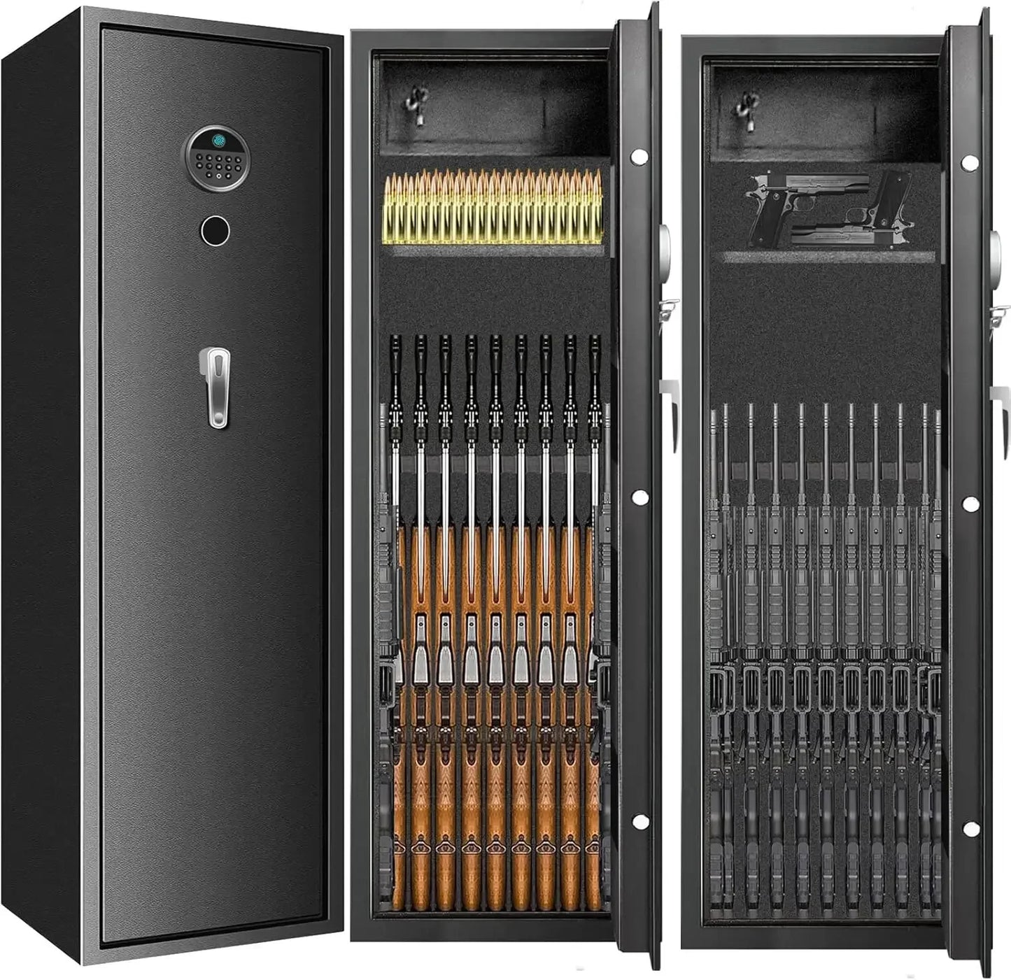 7-8 Fireproof Biometric Gun Safe Heavy Duty Anti-Theft Long Rifle And Pistol Storage Case for Home Security