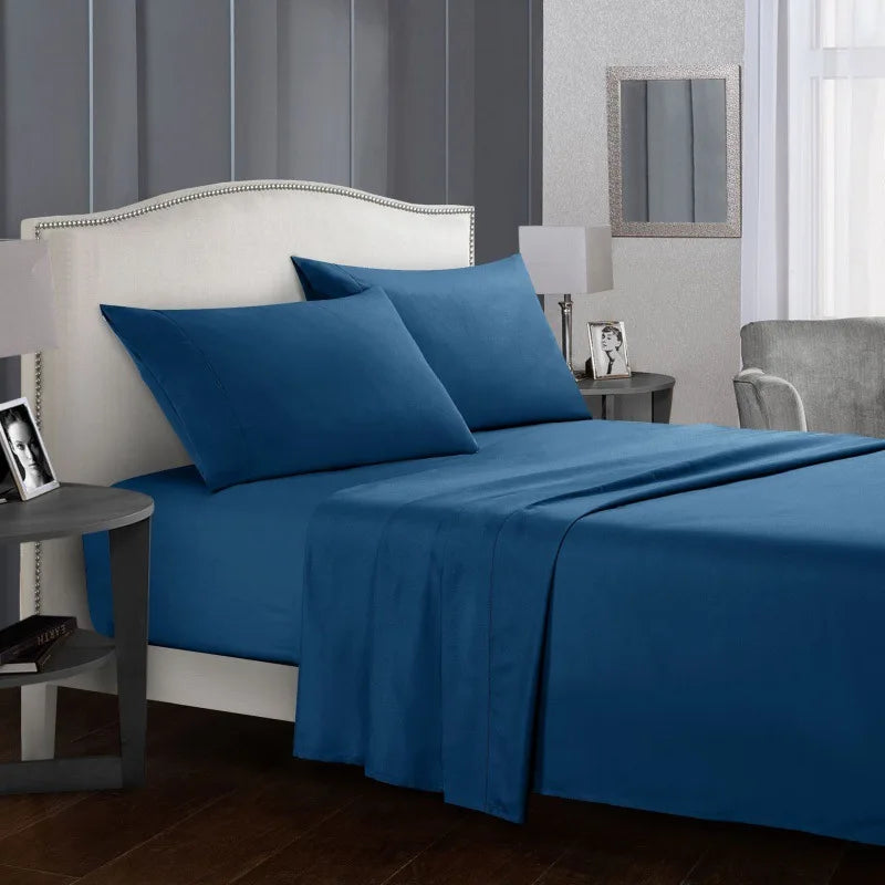 Bed linen set Full sheet sets mattress cover flat sheet fitted sheet pillowcases Solid Bedding Double Twin Full Queen King Size