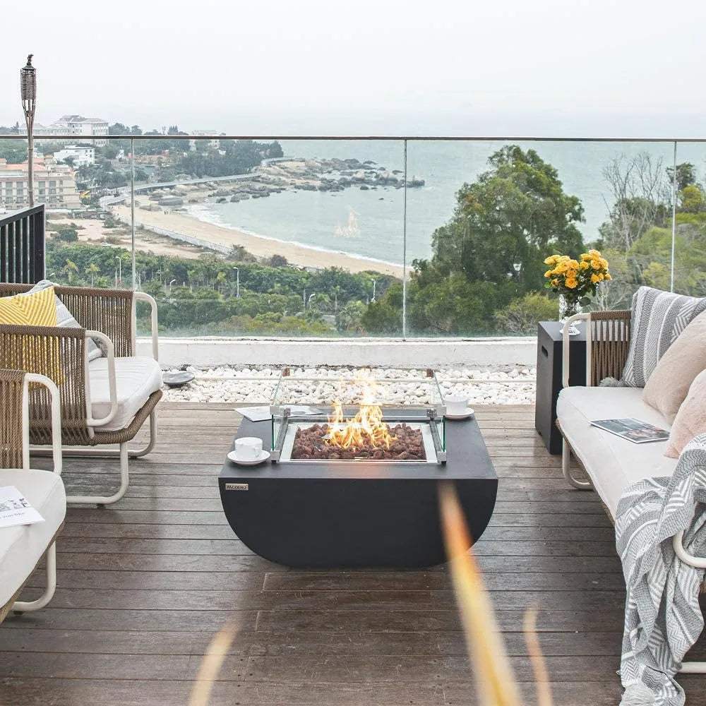 Fire Pit,Includes Lava Rocks Modern Fire Pits&Outdoor Fireplaces for Garden, Deck, Indoor&Outdoor Heating,Outdoor Patio Firepit
