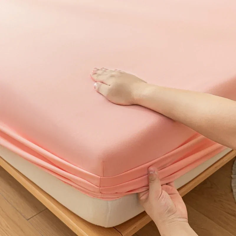 2 People Luxury Double Bed Bed Sheet Elastic Fitted Sheet Mattress Cover Couple Bed Linen 150/180x200 Bedding Queen King Size