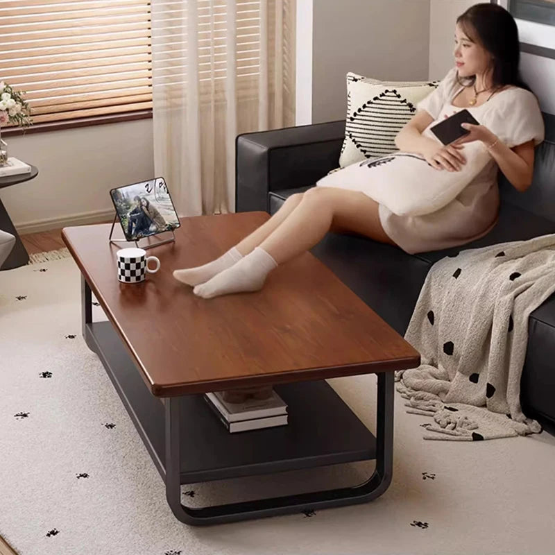 Luxury Legs Metal Coffee Tables Wood Modern Simple Minimalist Square Coffee Tables Glam Unique Table Basse Living Room Furniture