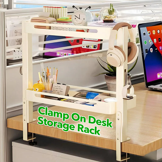 2Layer Desktop Storage Shelf Office Table Stationery Bookshelf Rak Desktop 0rganizer Meja Desktop Organizing Rack