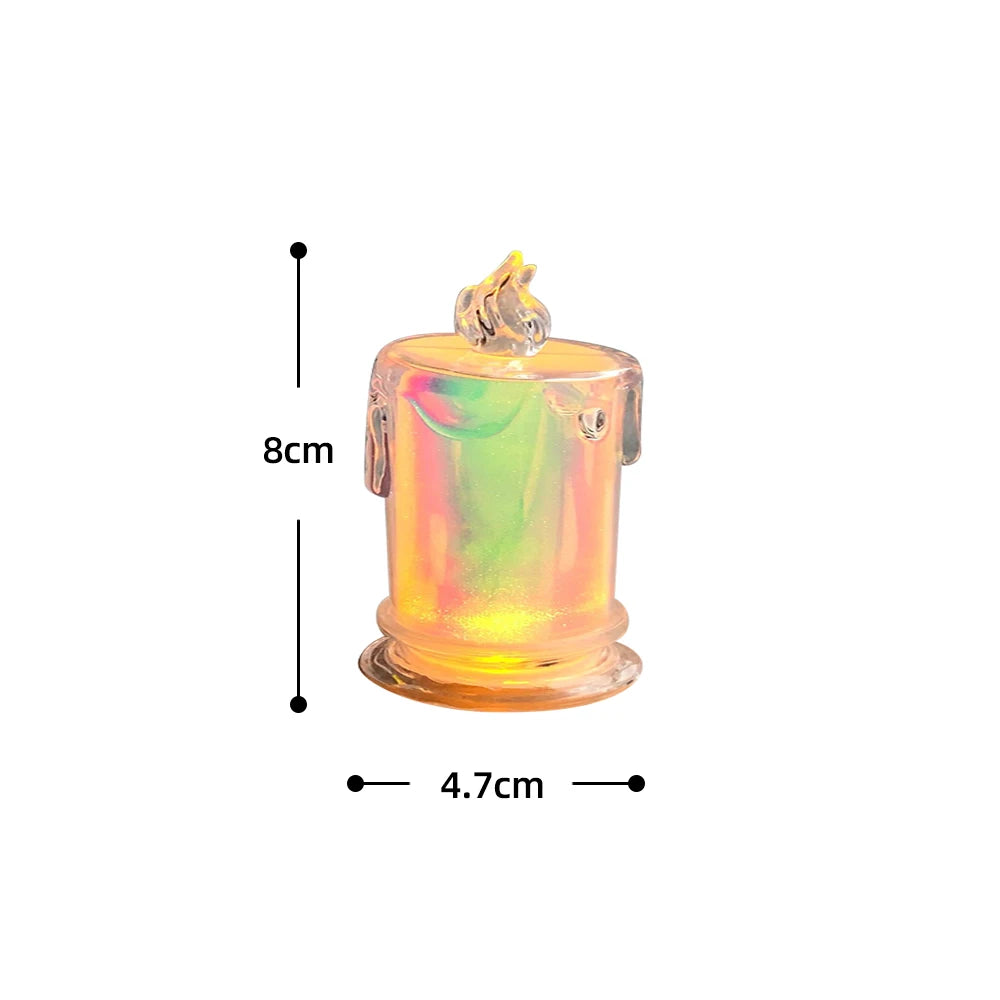 LED Candles Crystal Lamp Led Flameless Candles Operated Pillar Candles with Realistic Flame Light Desk Lamp Decorative Candles