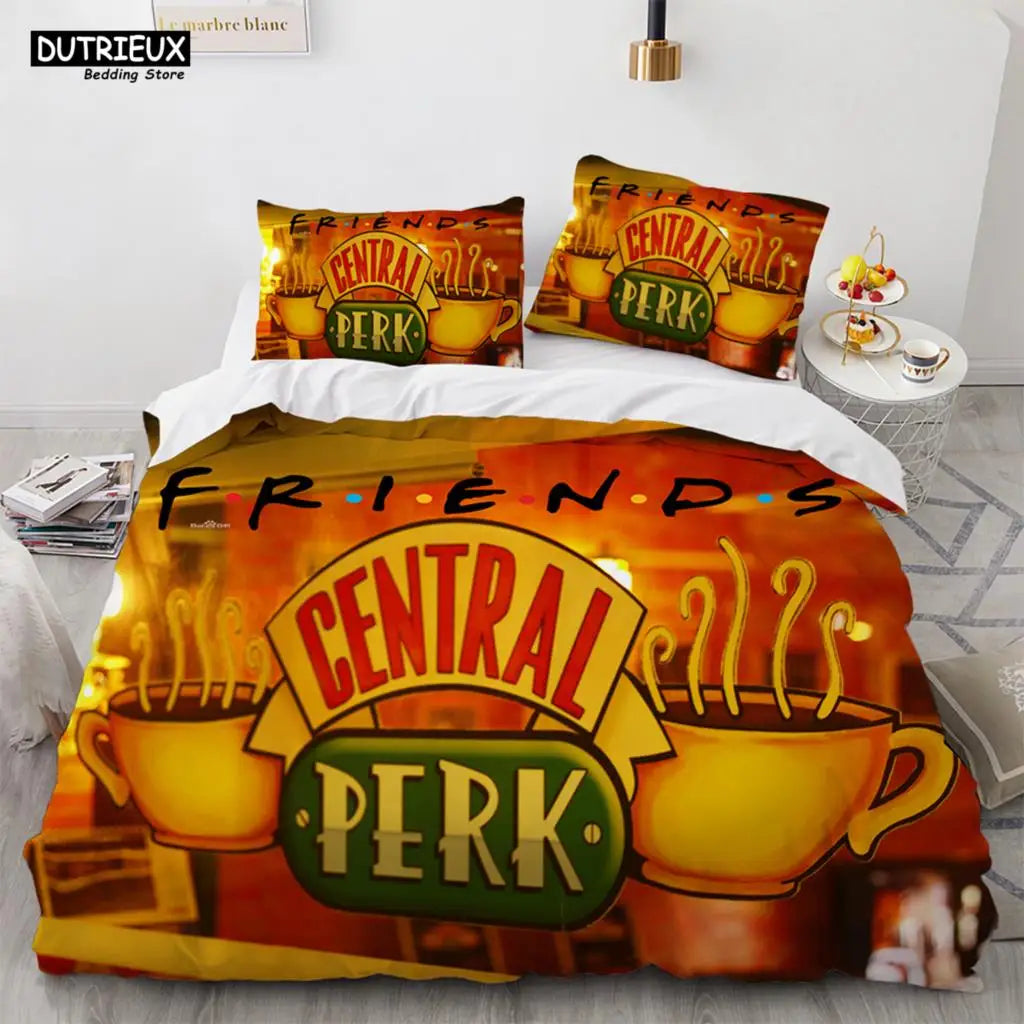 New Friends Sets Duvet Cover With Pillowcase Twin Full Queen King Double Single Size Duvet Cover Women Adults Teens Bedding Set