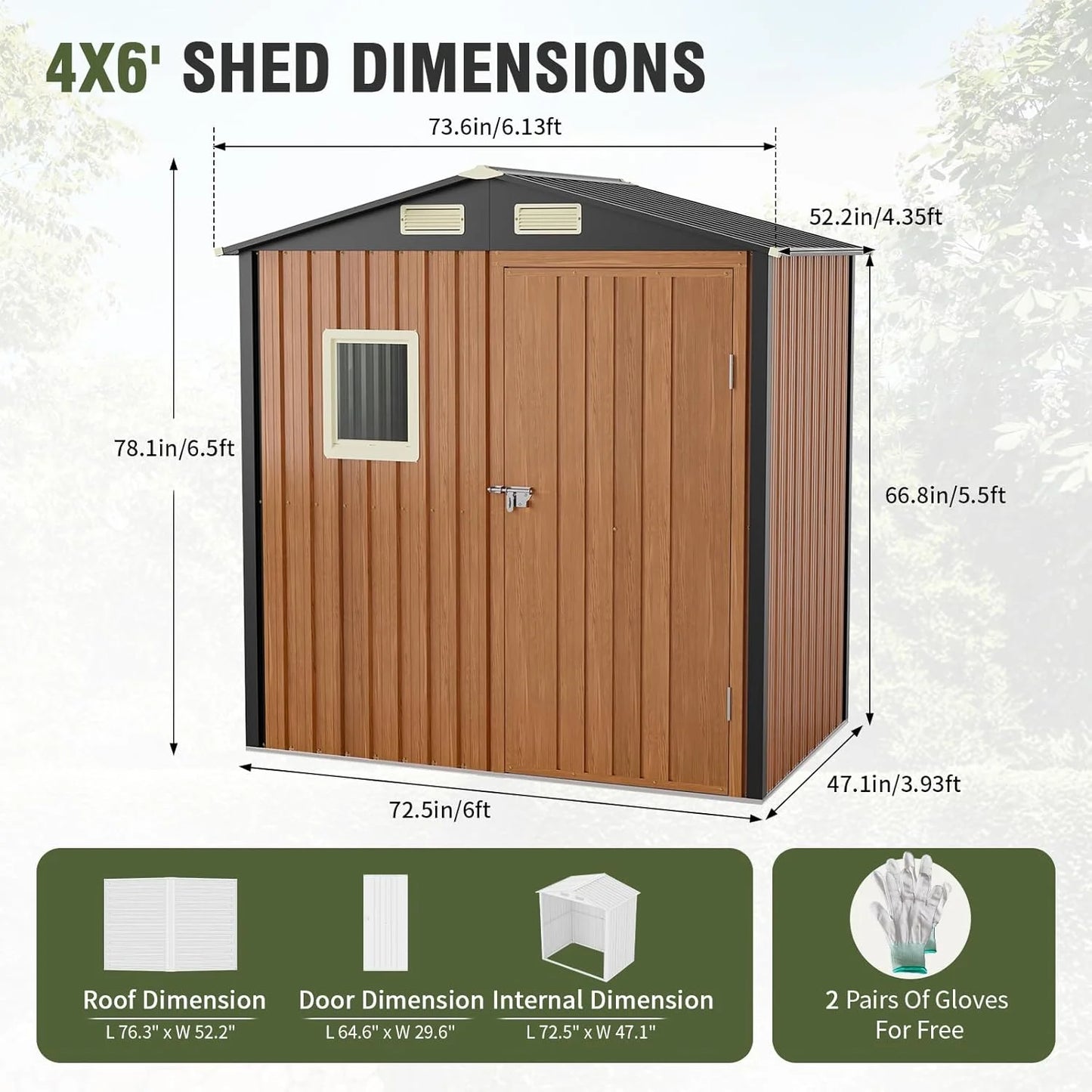 10x12 Ft Outdoor Storage Shed, Large Metal Shed with Floor, Lockable Doors Outside Steel House Ideal for Garden Tool Storage