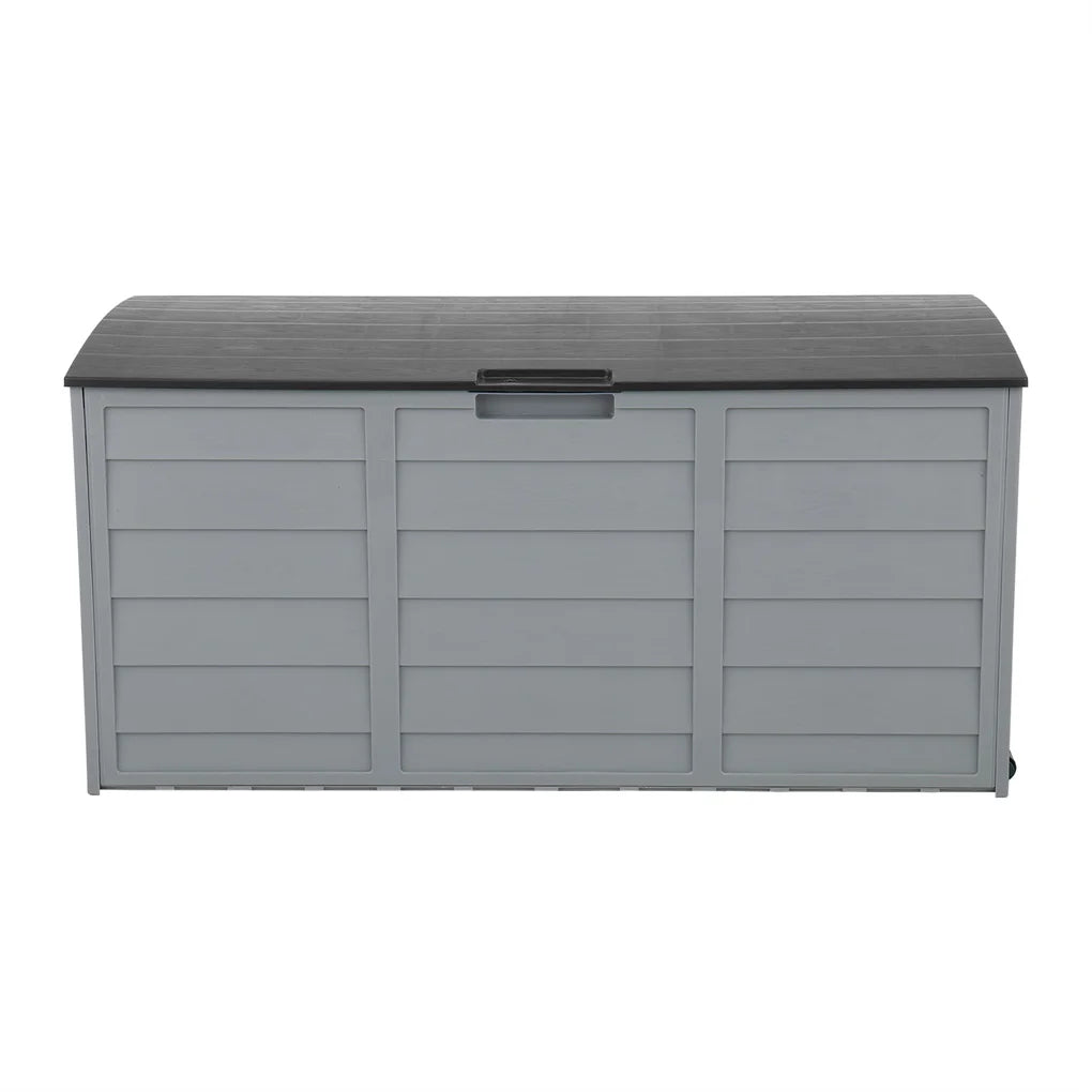 75gal Outdoor Garden Plastic Storage Deck Box Chest Tools Cushions Toys Lockable Seat