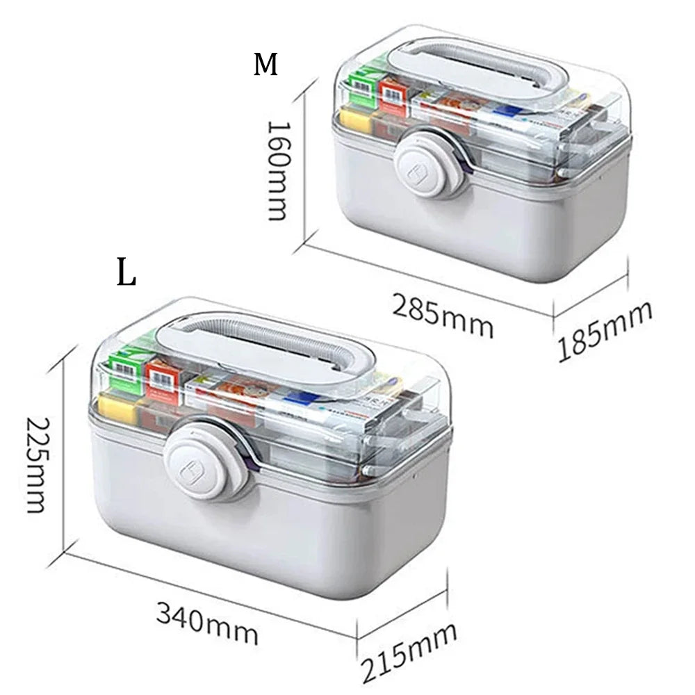 3 Layers Large Capacity Medicine First Aid Kit Medicines Split Multi-Layer Storage Boxes Portable Plastic Medical Box Household