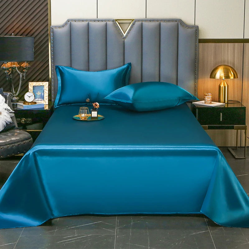 High End Satin Sheets, Soft And Comfortable Solid Color Sheets, Luxurious Single And Twin Bed Sheets