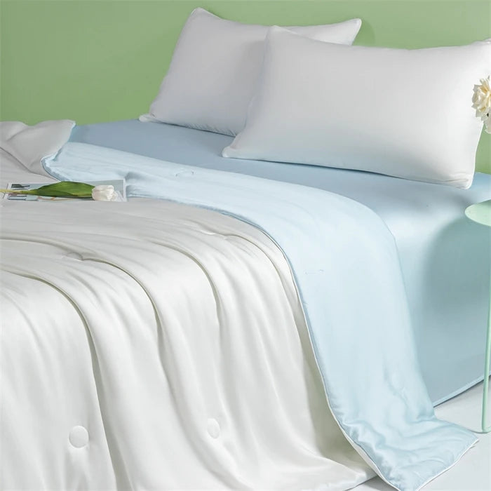 2024 Summer Cool Quilt Water Washed Ice Silk Double Sides Cooling, Cold Air Conditioning Thin Blanket, Luxury Bedding Comforter