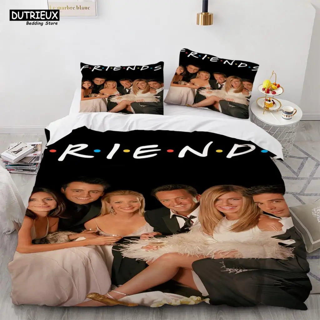 New Friends Sets Duvet Cover With Pillowcase Twin Full Queen King Double Single Size Duvet Cover Women Adults Teens Bedding Set