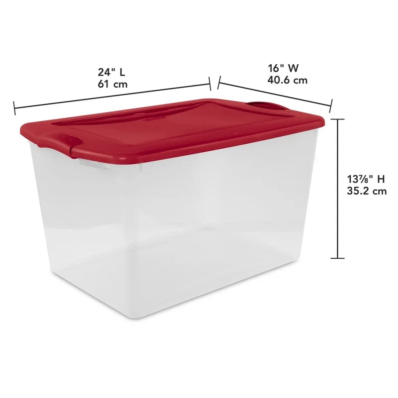 Large Storage Bin 66 Quart Clear Plastic Container with Latch Lid Stackable Storage Box Organizing Clothing Equipment Home